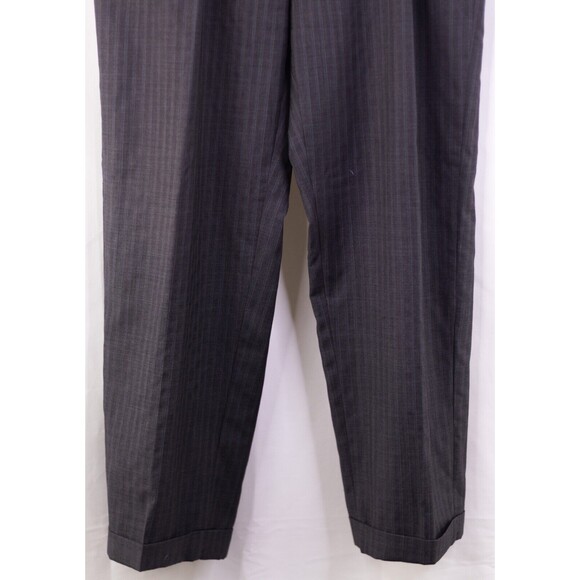 Hart Schaffner & Marx Heritage Men 2 pc Suit 44L Wool Striped Gray 2 Button - Picture 10 of 16